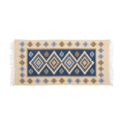 Двосторонній орієнтальний килим KILIM 80x150 cm синій/бежевий