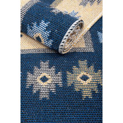 Двосторонній орієнтальний килим KILIM 80x150 cm синій/бежевий