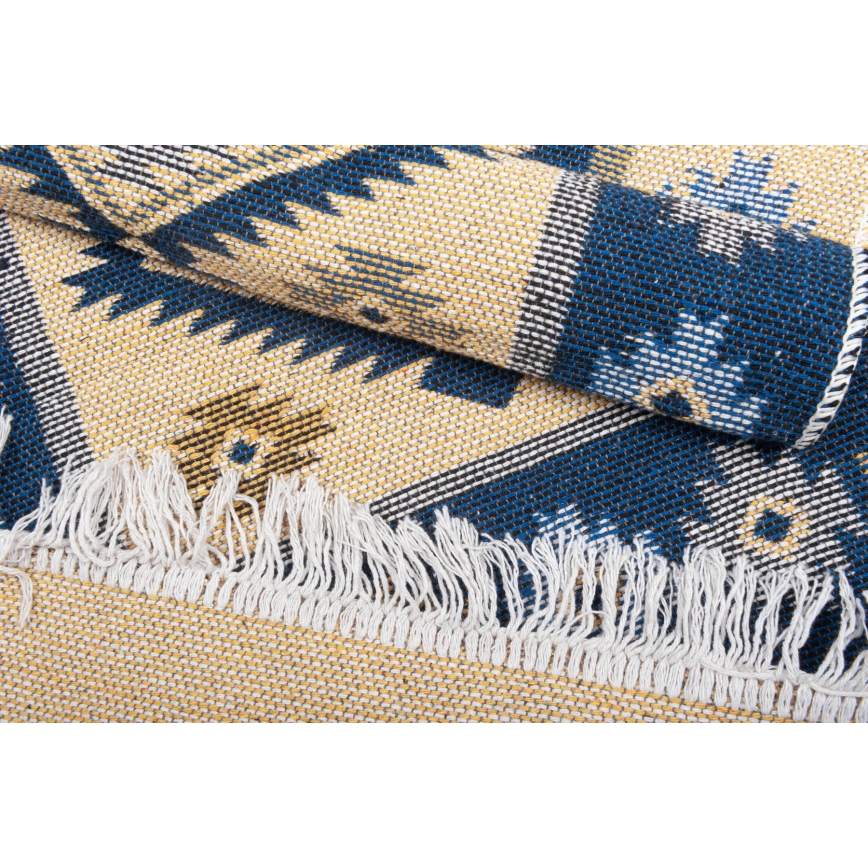 Двосторонній орієнтальний килим KILIM 80x150 cm синій/бежевий