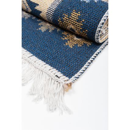 Двосторонній орієнтальний килим KILIM 80x150 cm синій/бежевий