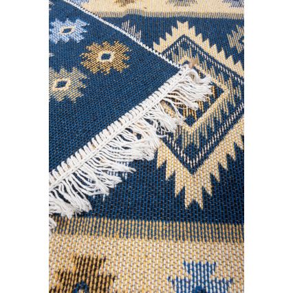 Двосторонній орієнтальний килим KILIM 80x150 cm синій/бежевий