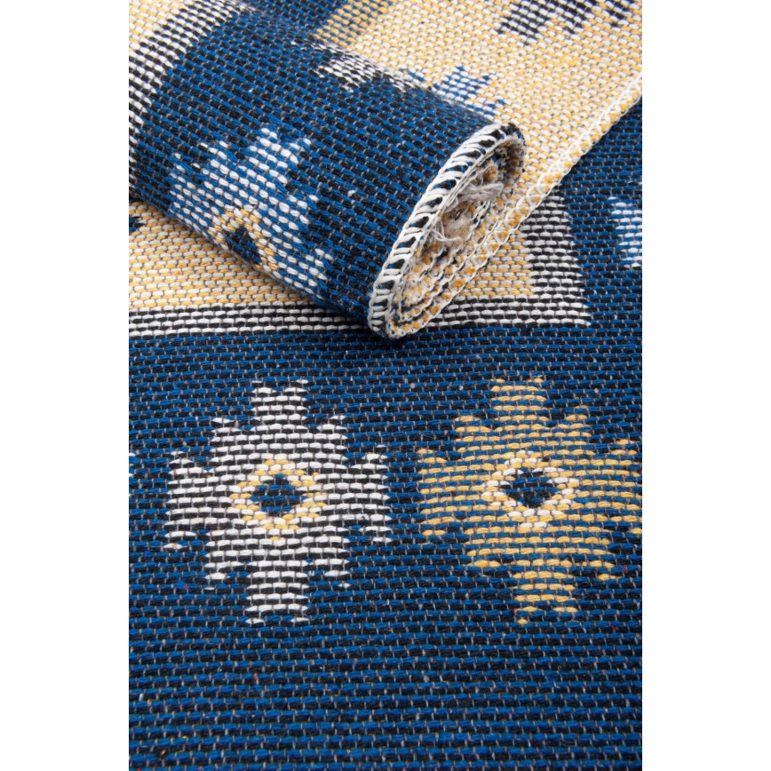 Двосторонній орієнтальний килим KILIM 80x150 см синій/бежевий