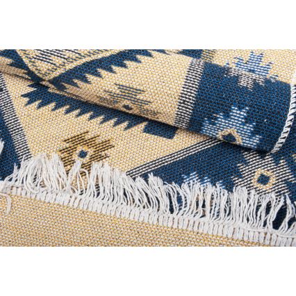 Двосторонній орієнтальний килим KILIM 80x150 см синій/бежевий