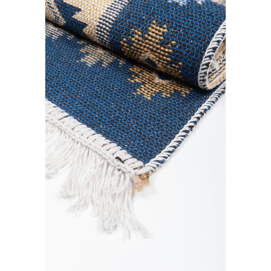 Двосторонній орієнтальний килим KILIM 80x150 см синій/бежевий