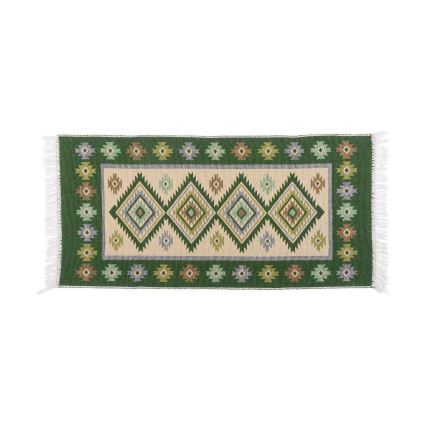 Двосторонній орієнтальний килим KILIM 80x150 см зелений/бежевий