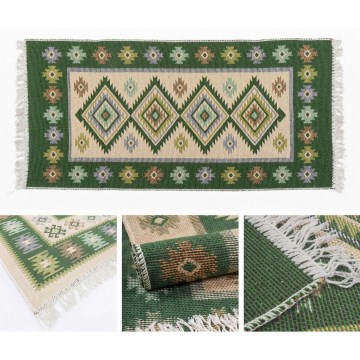 Двусторонний ориентальный ковер KILIM 80x150 cm зелёный/бежевый
