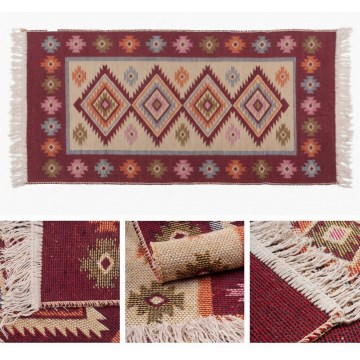 Двусторонний восточный ковер KILIM 80x150 cm красный/бежевый