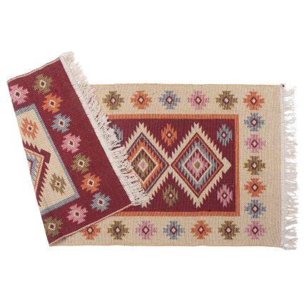 Двусторонний восточный ковер KILIM 80x150 cm красный/бежевый