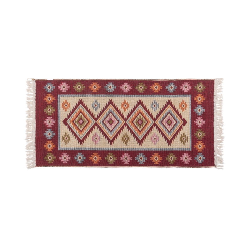 Двусторонний восточный ковер KILIM 80x150 cm красный/бежевый