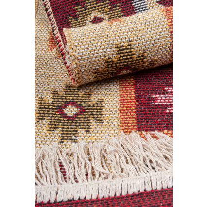 Двусторонний восточный ковер KILIM 80x150 cm красный/бежевый