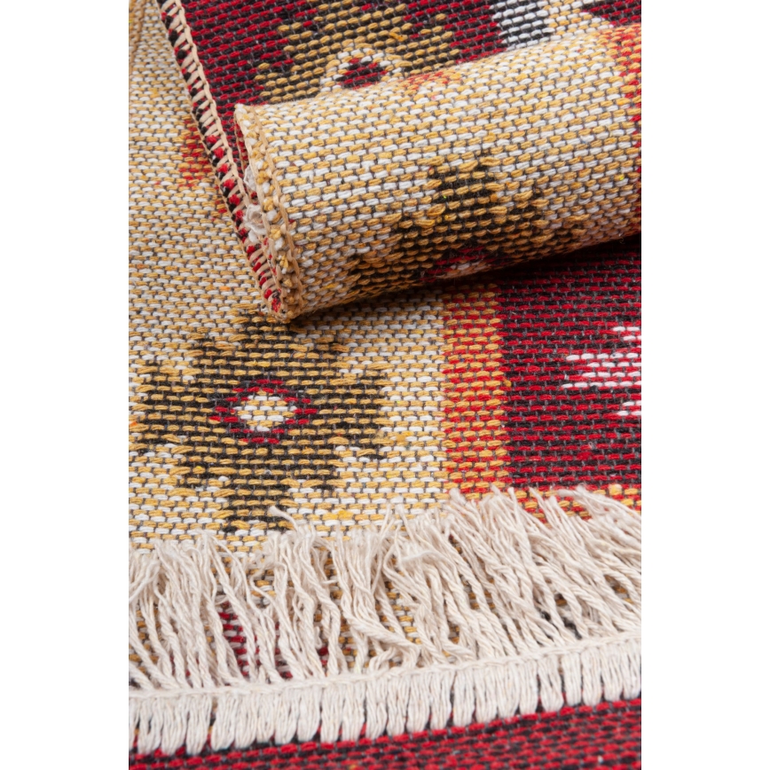 Двусторонний восточный ковер KILIM 80x150 cm красный/бежевый