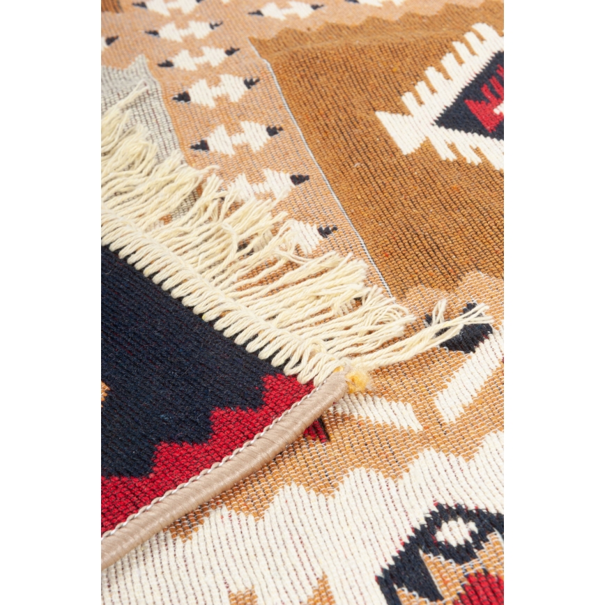 Двусторонний восточный ковер KILIM GOLD 60×120 см, яркий многоцветный