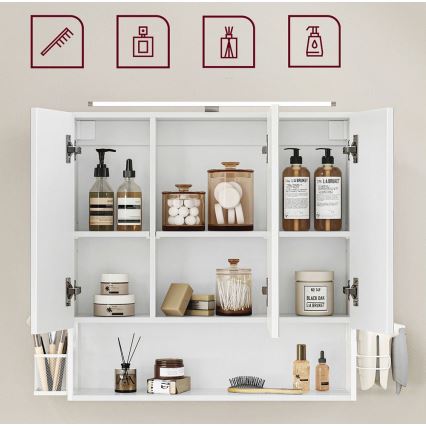 Дзеркальна шафа для ванної кімнати SKY, біла