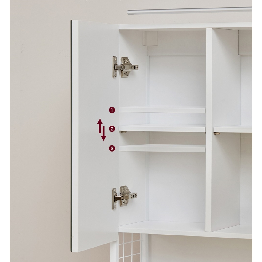 Дзеркальна шафка для ванної кімнати SKY біла