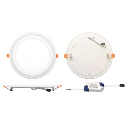 Вбудований стельовий LED світильник DUO LED/12W/230V + LED/4W
