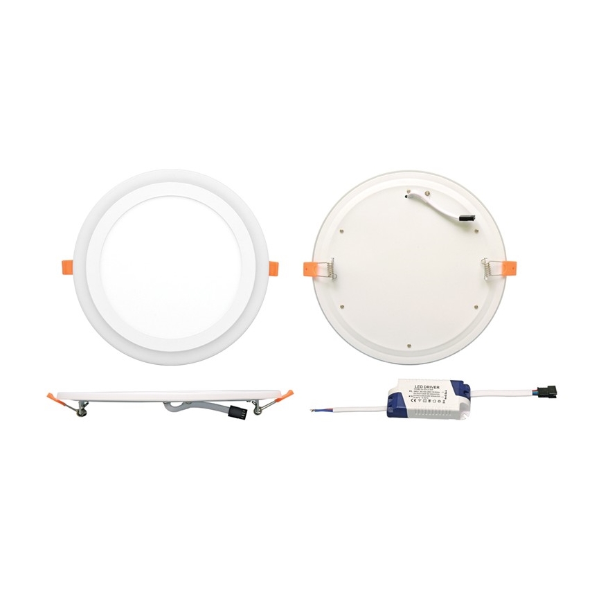 Вбудований стельовий LED світильник DUO LED/12W/230V + LED/4W