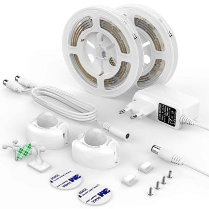 НАБІР 2x Світлодіодна стрічка з датчиком 1,2 м LED/3,6W/230V