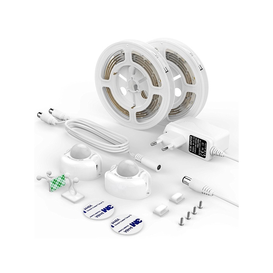 НАБІР 2x Світлодіодна стрічка з датчиком 1,2 м LED/3,6W/230V