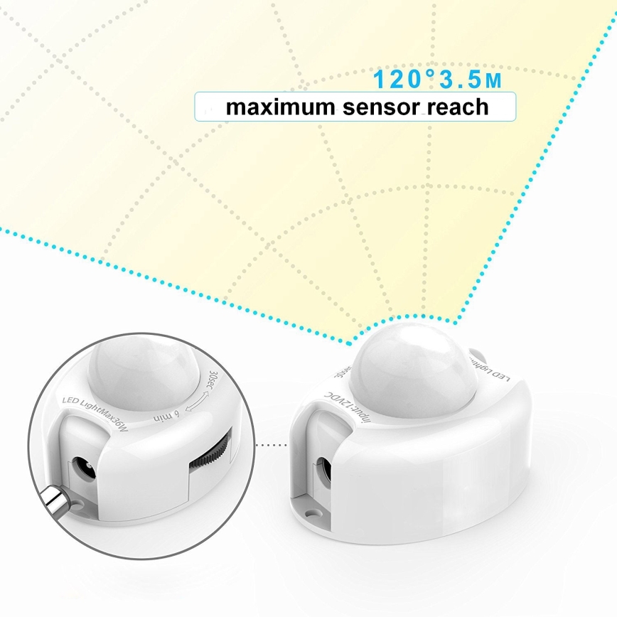 НАБІР 2x Світлодіодна стрічка з датчиком 1,2 м LED/3,6W/230V