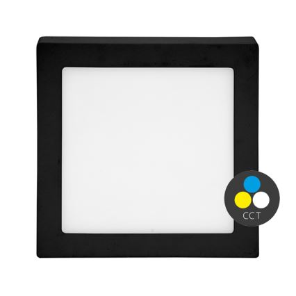 Світлодіодний стельовий світильник RAFA LED/12W/230V 3000/4000/6000K 17x17 см чорний