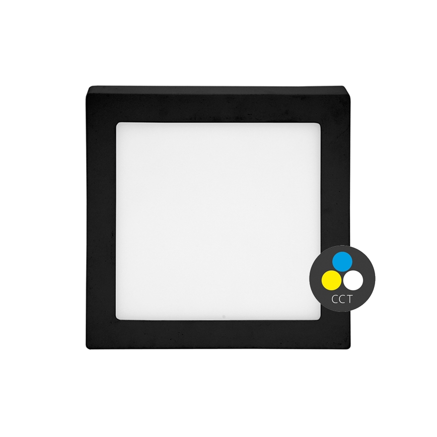 Світлодіодний стельовий світильник RAFA LED/12W/230V 3000/4000/6000K 17x17 см чорний
