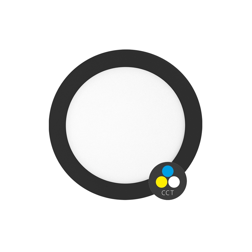 Вбудований стельовий LED світильник для ванної LADA LED/12W/230V 3000/4000/6000K діаметр 17 cm IP44 чорний