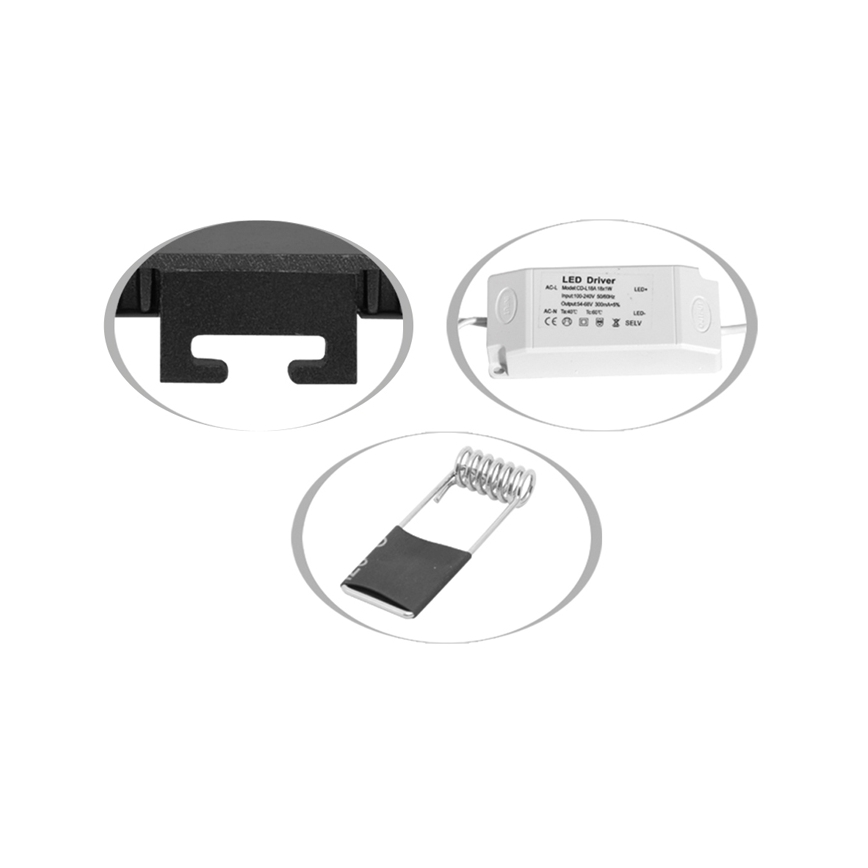 Светодиодный встроенный светильник для ванной комнаты RAFA LED/18W/230V 3000/4000/6000K 22x22 см IP44 черный