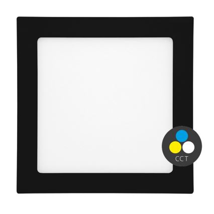 Вбудований стельовий LED світильник для ванної RAFA LED/18W/230V 3000/4000/6000K 22x22 cm IP44 чорний
