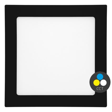 Вбудований стельовий LED світильник для ванної RAFA LED/25W/230V 3000/4000/6000K 30x30 cm IP44 чорний