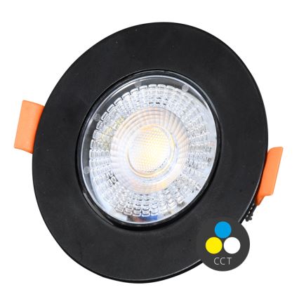 Стельовий вбудований LED світильник з регулюванням яскравості ZITA LED/3/5/7W/230V 3000/4000/6000K діаметр 9 см чорний