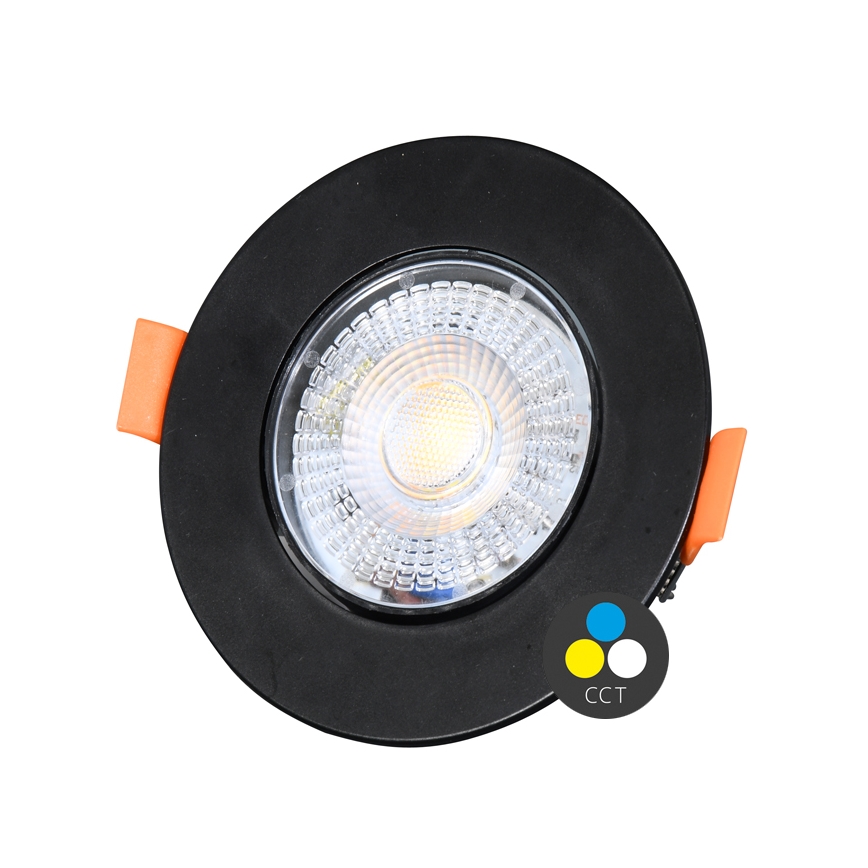 Стельовий вбудований LED світильник з регулюванням яскравості ZITA LED/3/5/7W/230V 3000/4000/6000K діаметр 9 см чорний