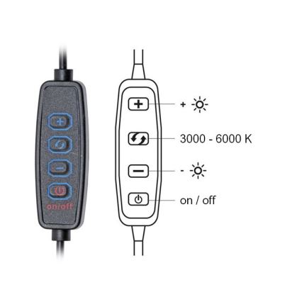 Настільна LED лампа з регулюванням яскравості PRIM LED/10W/230V 3000-6000K чорний
