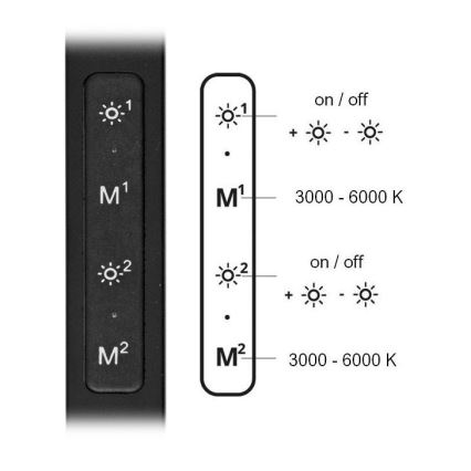 Светодиодная настольная лампа с регулированием яркости SPACE LED/8W + LED/11W/230V 3000-6000K черный