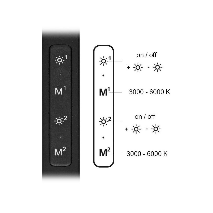 Светодиодная настольная лампа с регулированием яркости SPACE LED/8W + LED/11W/230V 3000-6000K черный