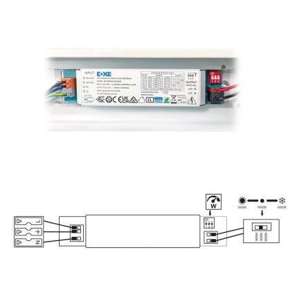 LED Люмінесцентний світильник VELO LED/24/32/40W/230V 3000/4000/6000K 120 см білий