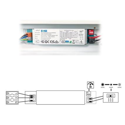 LED Люмінесцентний світильник VELO LED/36/48/60W/230V 3000/4000/6000K 150 см білий