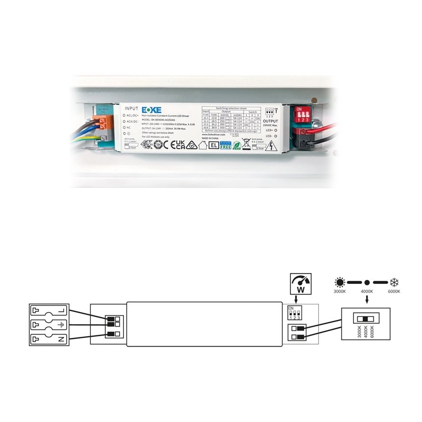 LED Люмінесцентний світильник VELO LED/36/48/60W/230V 3000/4000/6000K 150 см білий