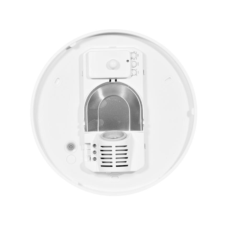 Зовнішній стельовий світильник з датчиком HECTOR 1xE27/60W/230V діаметр 30 см IP44 опал білий