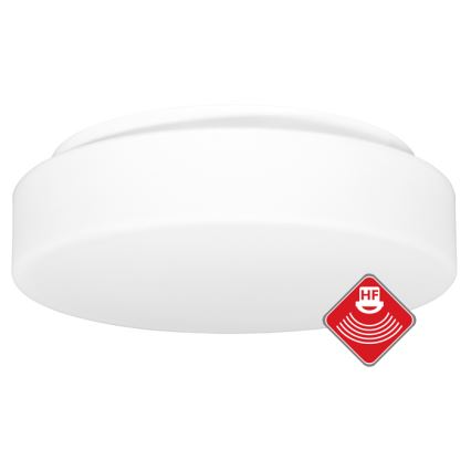 Зовнішній стельовий світильник з датчиком HECTOR 1xE27/60W/230V діаметр 30 см IP44 опал білий
