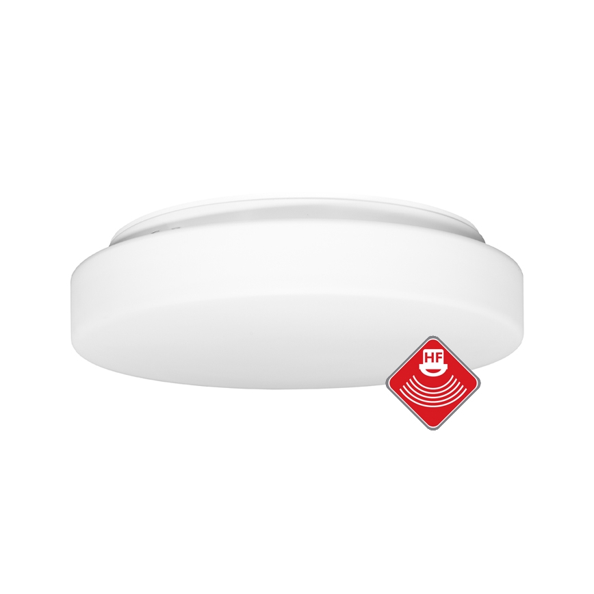Зовнішній стельовий світильник з датчиком HECTOR 2xE27/60W/230V діаметр 40 см IP44 опал білий