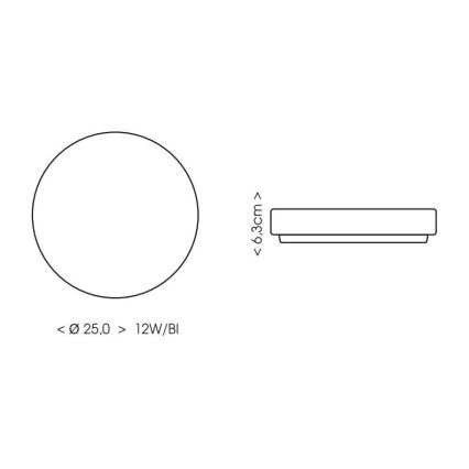 Светодиодный потолочный светильник для ванной комнаты LIRA LED/12W/230V 4000K диаметр 25 см IP44 белый
