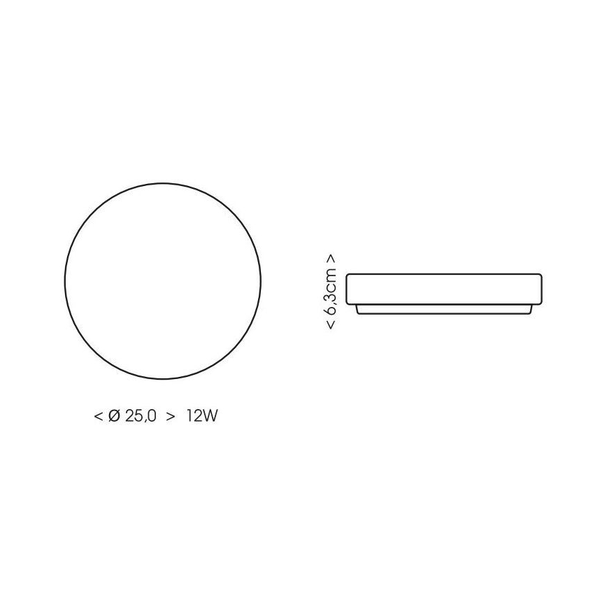 Світлодіодний стельовий світильник для ванної кімнати LIRA LED/12W/230V 4000K діаметр 25 см IP44 чорний