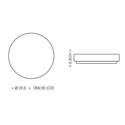 Светодиодный потолочный светильник для ванной комнаты LIRA LED/18W/230V 4000K диаметр 29,5 см IP44 белый