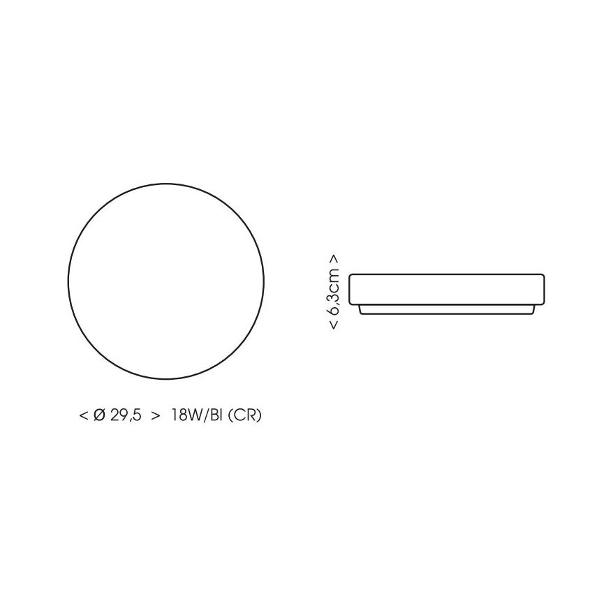 Світлодіодний стельовий світильник для ванної кімнати LIRA LED/18W/230V 4000K діаметр 29,5 см IP44 чорний