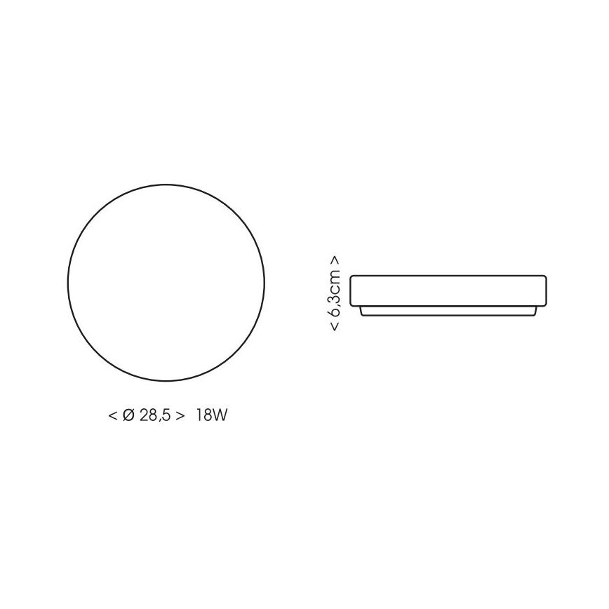 Светодиодный потолочный светильник для ванной комнаты LIRA LED/18W/230V 4000K диаметр 28,5 см IP44