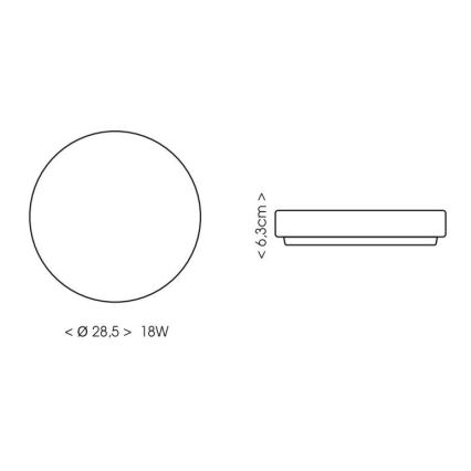 Світлодіодний стельовий світильник для ванної кімнати LIRA LED/18W/230V 4000K діаметр 28,5 см IP44