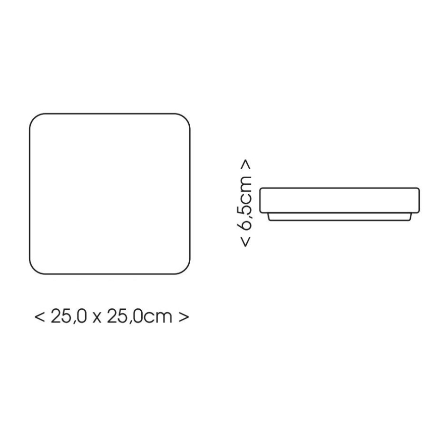 Світлодіодний стельовий світильник для ванної кімнати LUKY LED/12W/230V 4000K 25x25 см IP44 білий