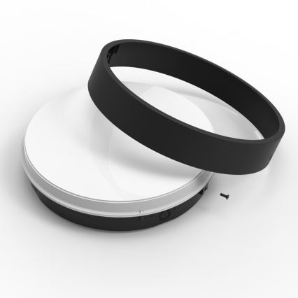 Вуличний світлодіодний стельовий світильник з датчиком MARTIN LED/15W/230V 3000/4000K діаметр 30 см IP65 чорний