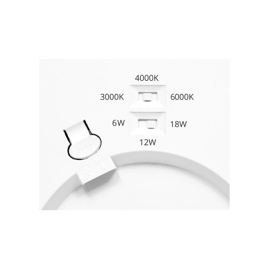 Светодиодная панель с регулированием яркости LEXA LED/6/12/18W/230V 3000/4000/6000K диаметр 22,5 см черный