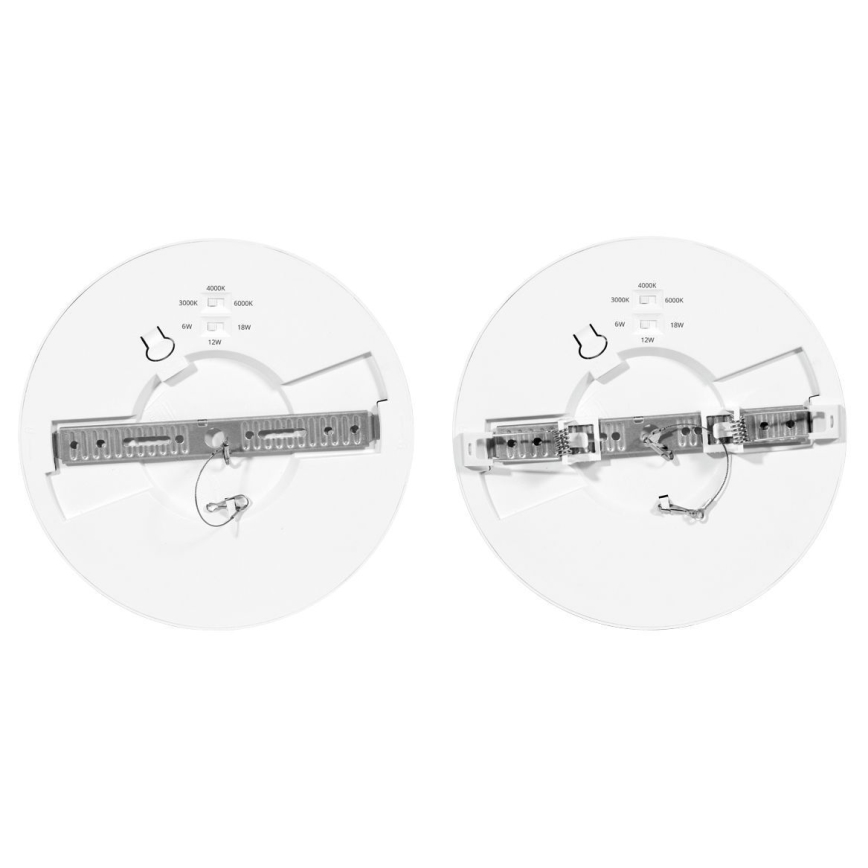 Светодиодный встроенный светильник с регулированием яркости и датчиком LEXA LED/6/12/18W/230V 3000/4000/6000K диаметр 22,5 см белый